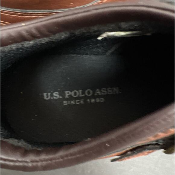 US Polo Back to School Boys Toddler Hardy II Black Brown Duck Ankle Boots Sz 1M - Picture 6 of 11